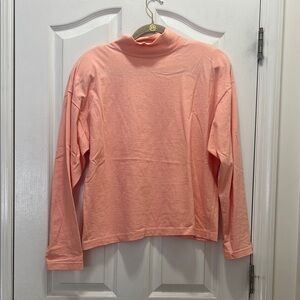 Bedford Fair Peach 100% Cotton Pullover Women’s Large Long Sleeve